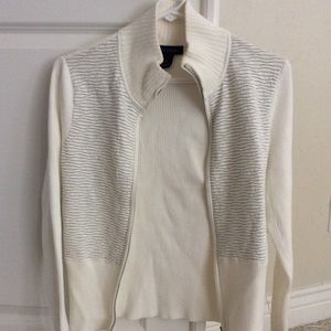 White zip up sweater